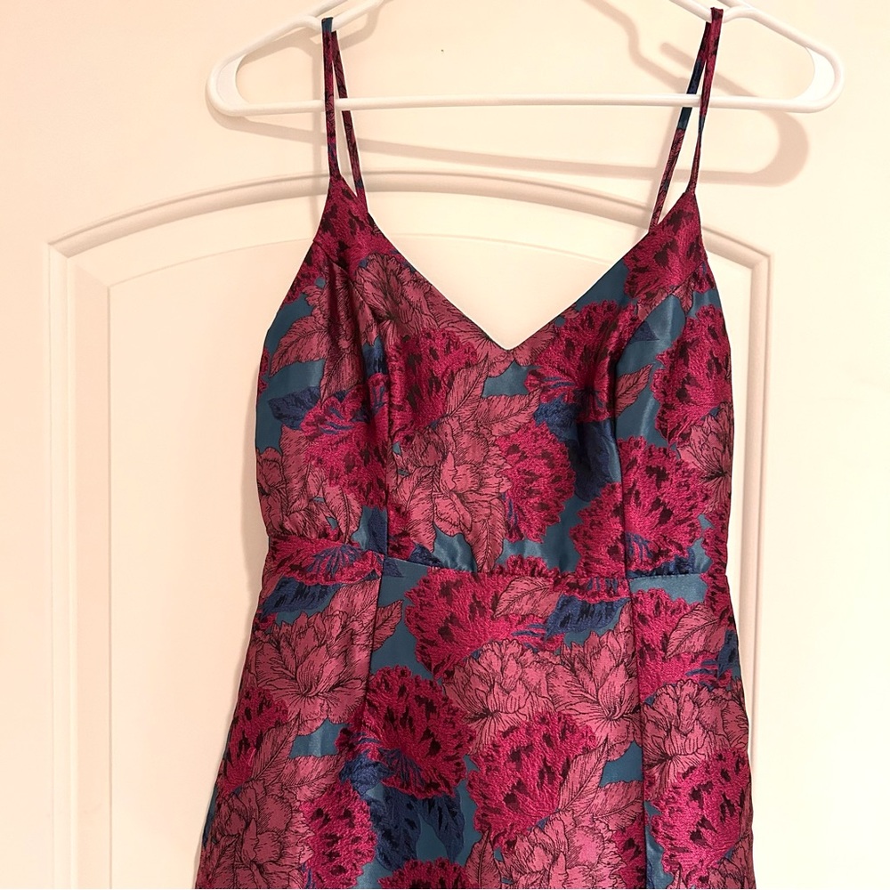 Lulu's Feelings Bloom Pink and Blue Floral Print Midi Dress - Picture 6 of 9